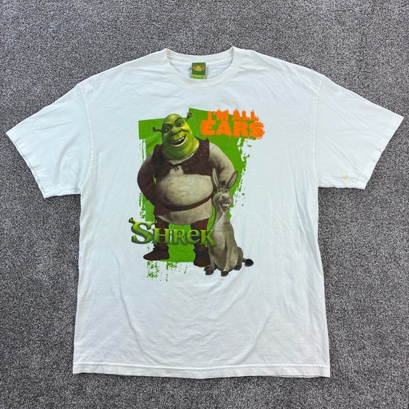 Vintage Y2k Shrek 2 Shirt Mens XL White Dreamworks All Ears Movie Promo - Picture 1 of 5
